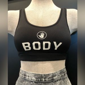 Vintage Body Glove Racerback Sports Bra, Black and White, Small to Medium